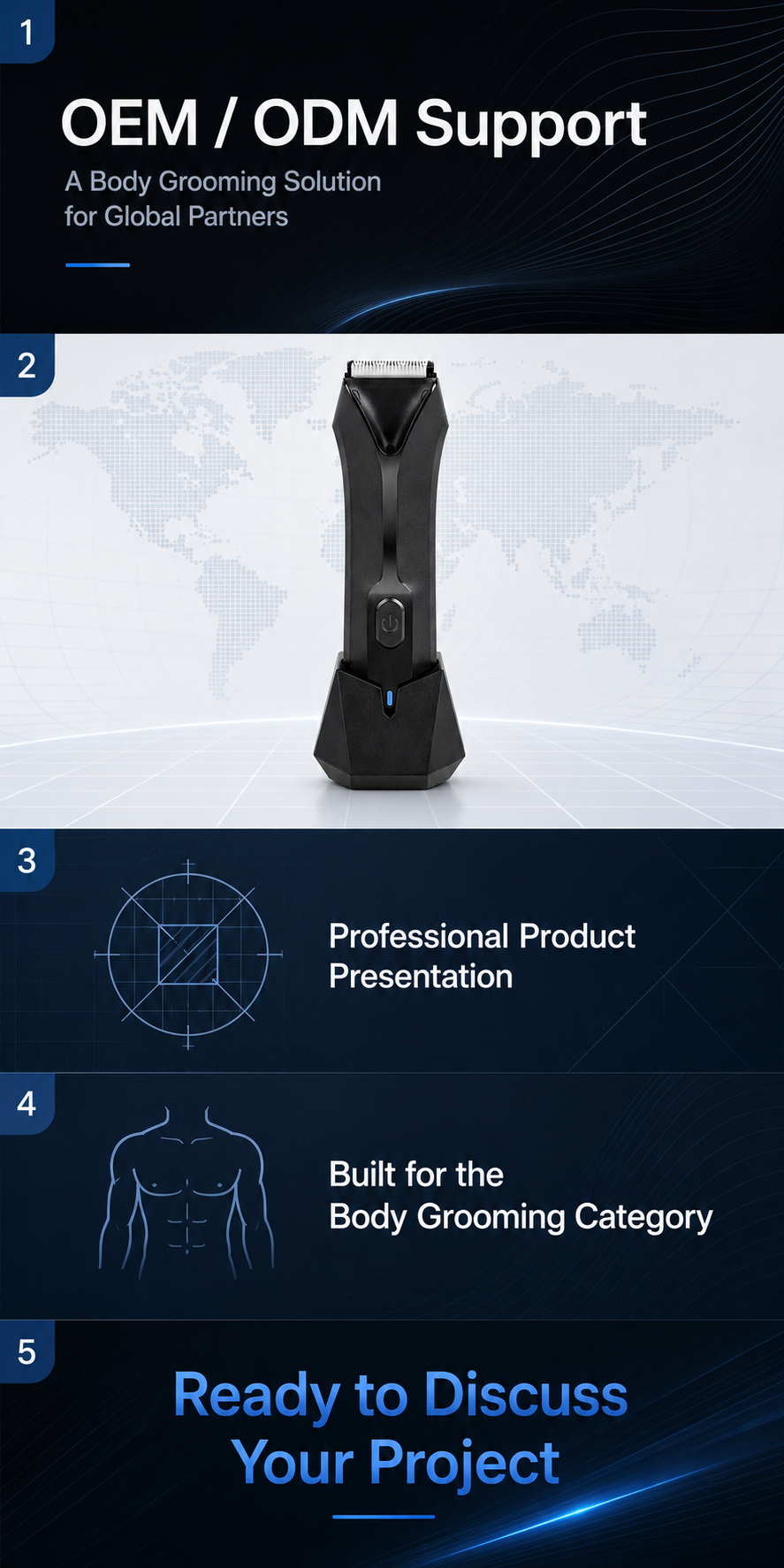 AIMEI HC-W018 body trimmer OEM product detail image D.